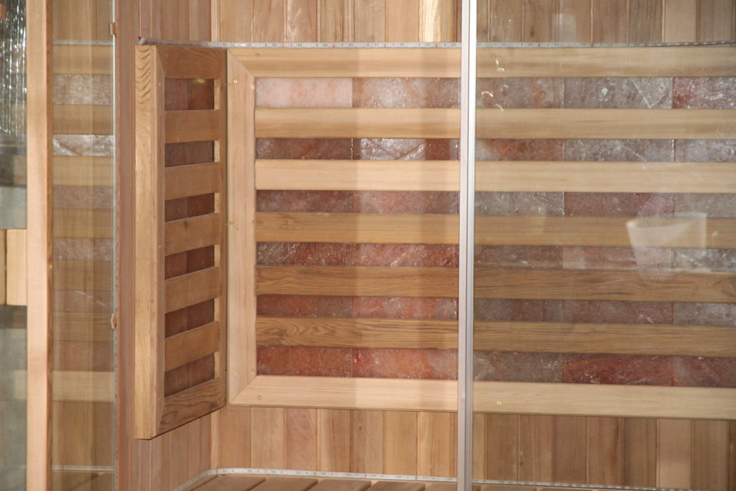 Canada red cedar dry indoor steam sauna room with Himalayan Salt